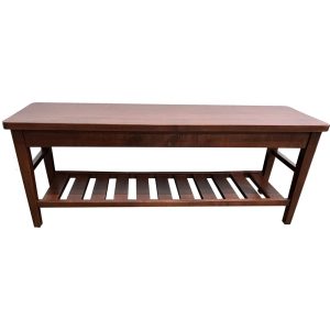Hickory Run Bench with Slatted Shelf